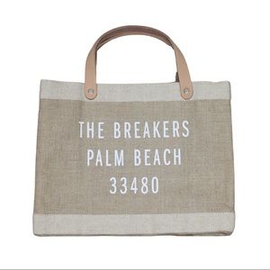 Apolis Global Citizen Market Bag Palm Beach Lunch Burlap and Leather Bag